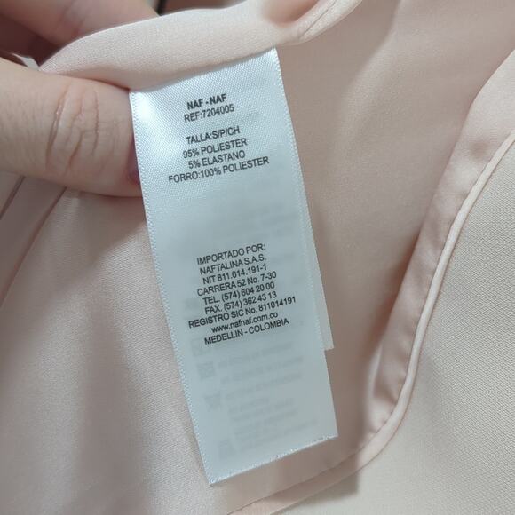 NAF NAF No Lapel Blazer Light Baby Pink Black Trim Women's Size S - Picture 9 of 9